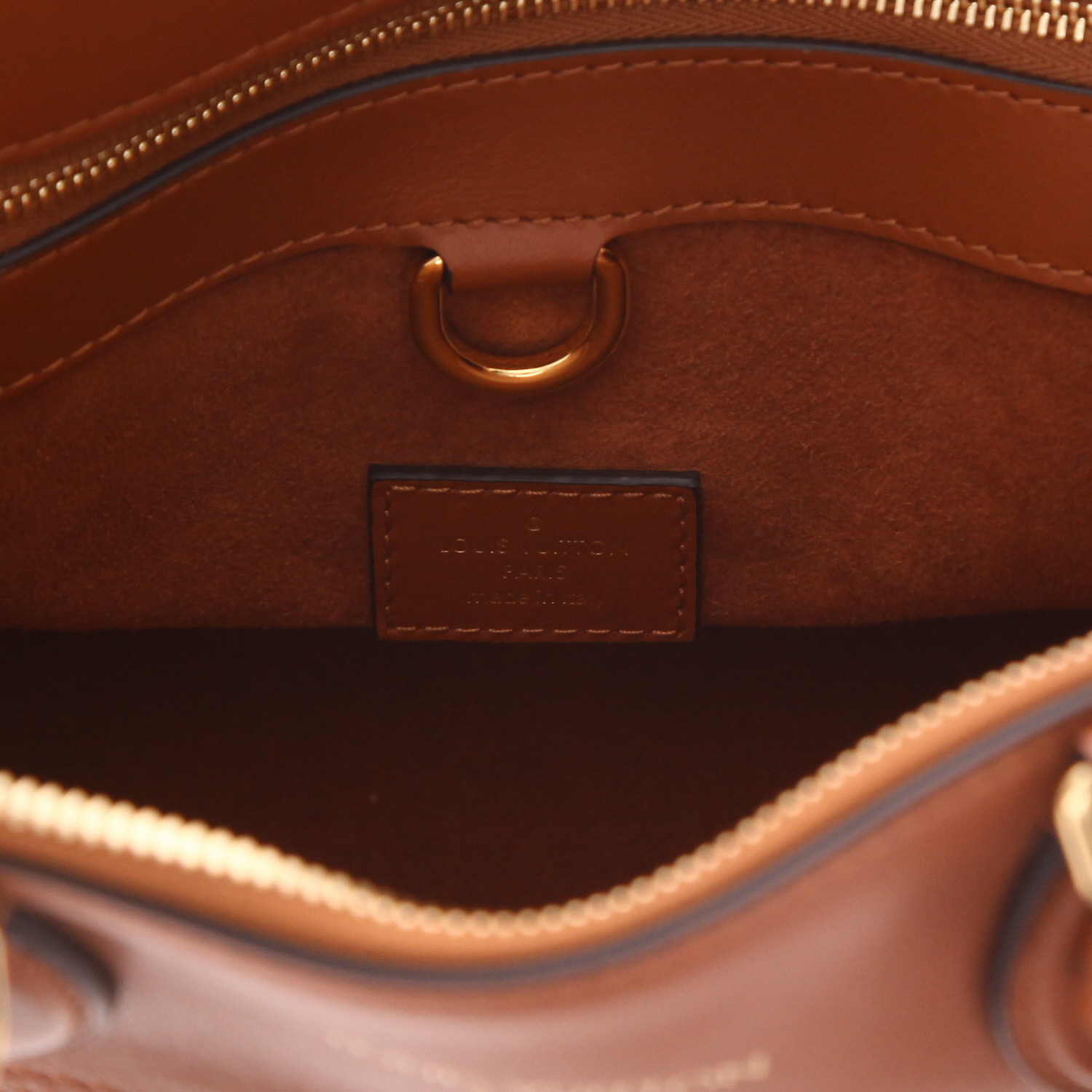 Louis Vuitton Lockit handbag in brown grained leather - Detail D2