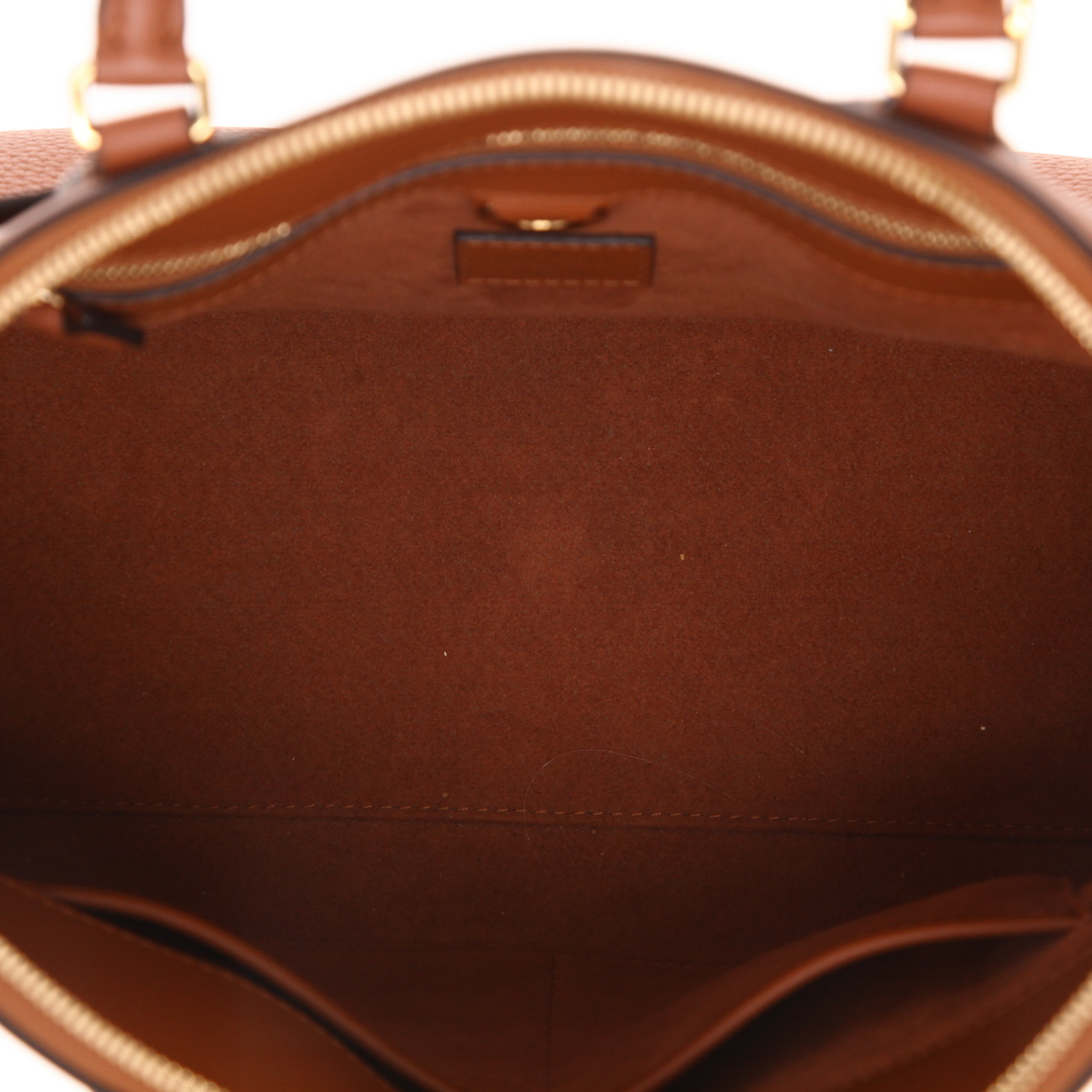 Louis Vuitton Lockit handbag in brown grained leather - Detail D3