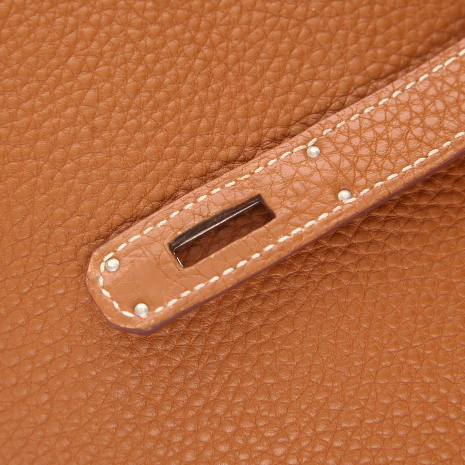 Hermès Kelly 32 cm handbag in Gold Togo leather - Detail D4