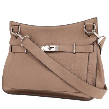 Borsa a tracolla Hermès Jypsiere da 34 cm in pelle Togo Gris Tourterelle