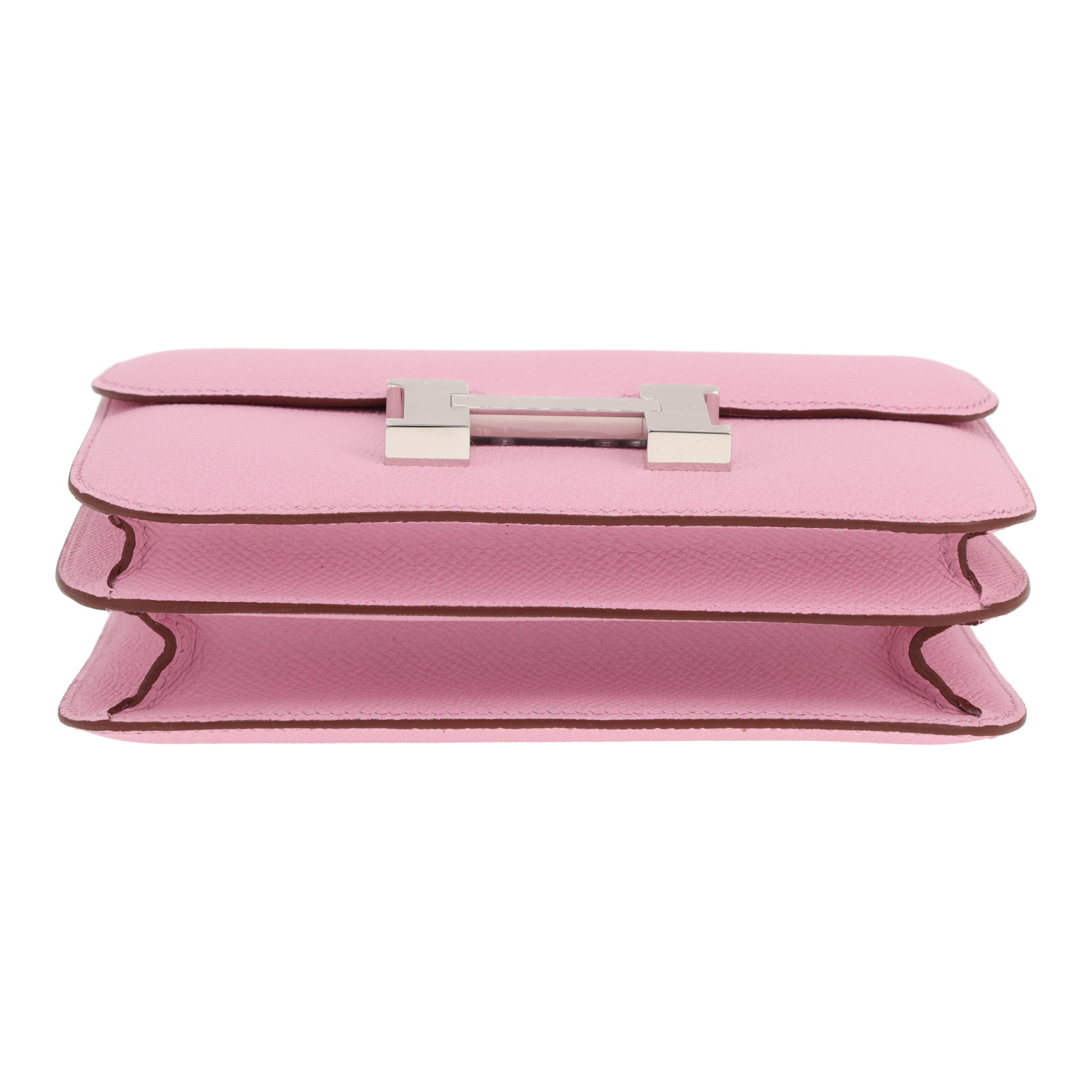 Borsa a tracolla Hermès Constance da 18 cm in pelle Epsom color Mauve Sylvestre - Detail D1