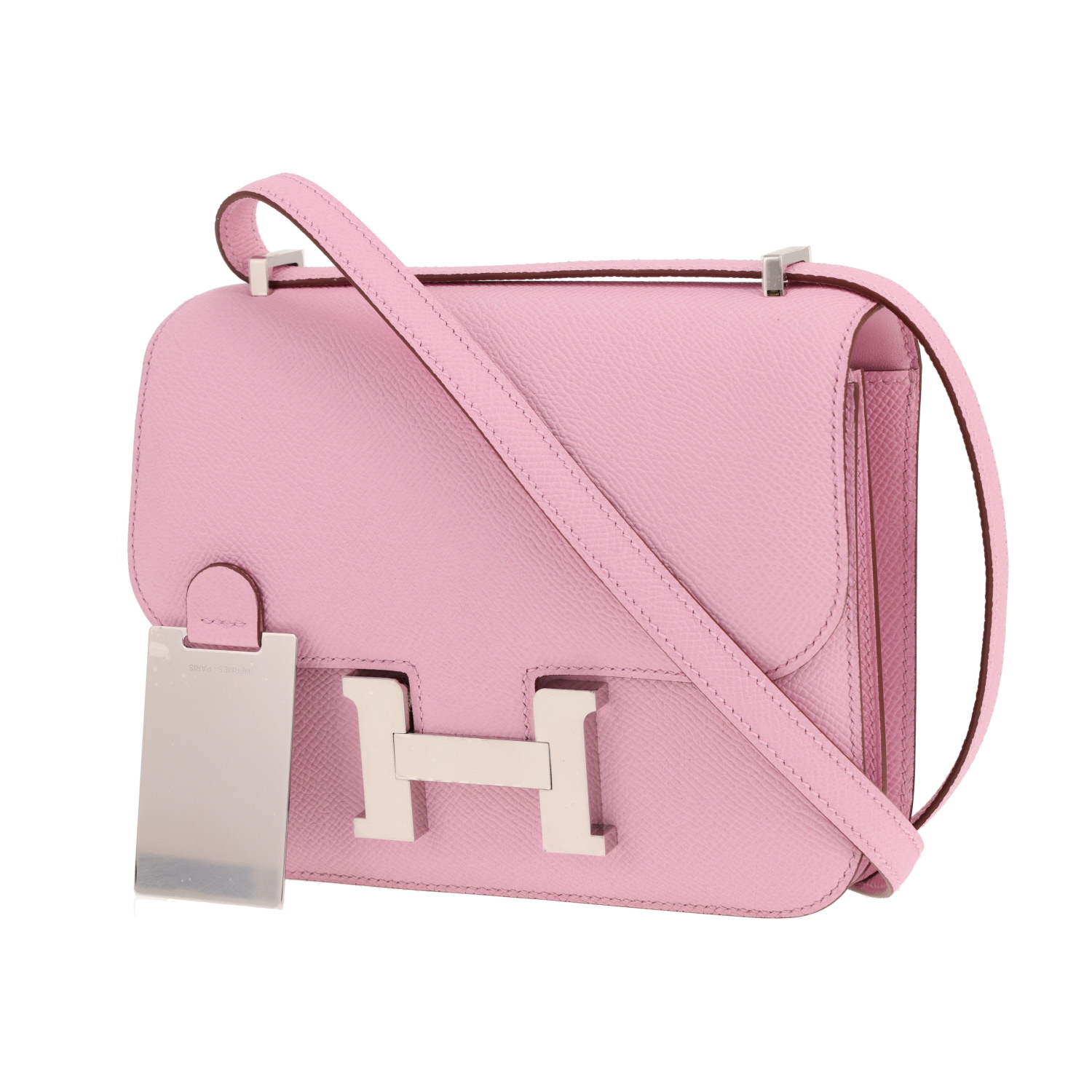Hermès Constance 18 cm shoulder bag in Mauve Sylvestre Epsom leather - Detail D4