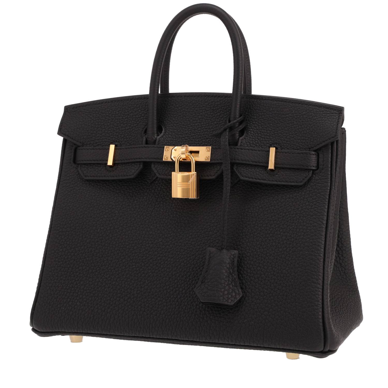 Hermès Birkin 25 Togo Noir Doré – Sac à main occasion