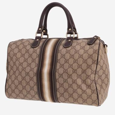 Sac à main Gucci  Gucci Vintage en toile sûpreme GG beige et cuir marron