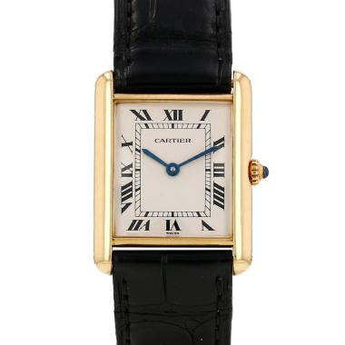Montre Cartier Tank Louis Cartier petit modèle  en or jaune Ref: Cartier - W1512856  Vers 1990