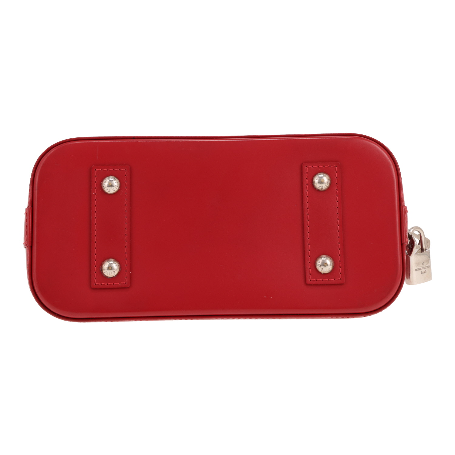 Bolso bandolera Louis Vuitton Alma BB de piel Épi roja - Detail D1