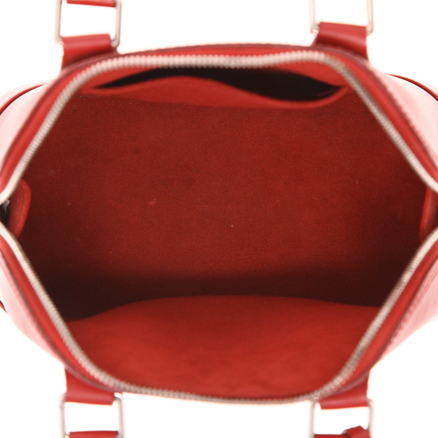 Borsa a tracolla Louis Vuitton Alma BB in pelle Épi rossa - Detail D3