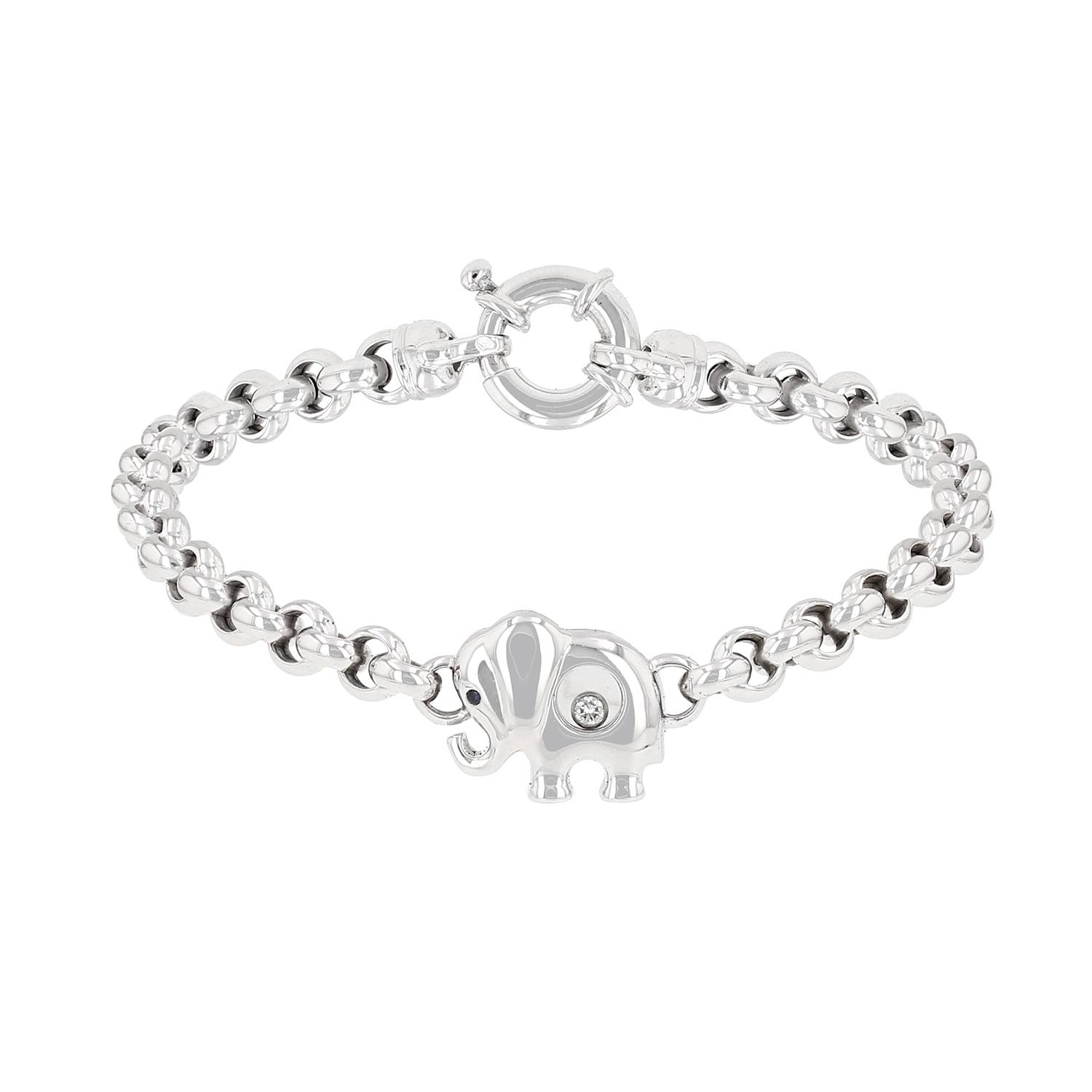 Bracelet Chopard Happy Diamonds en or blanc, saphir et diamant