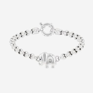 Bracelet Chopard Happy Diamonds en or blanc, saphir et diamant