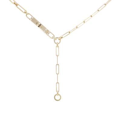 Hermès Kelly Chaîne lariat necklace in yellow gold and diamonds