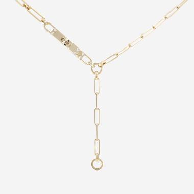 Collier Hermès Kelly Chaîne lariat en or jaune et diamants