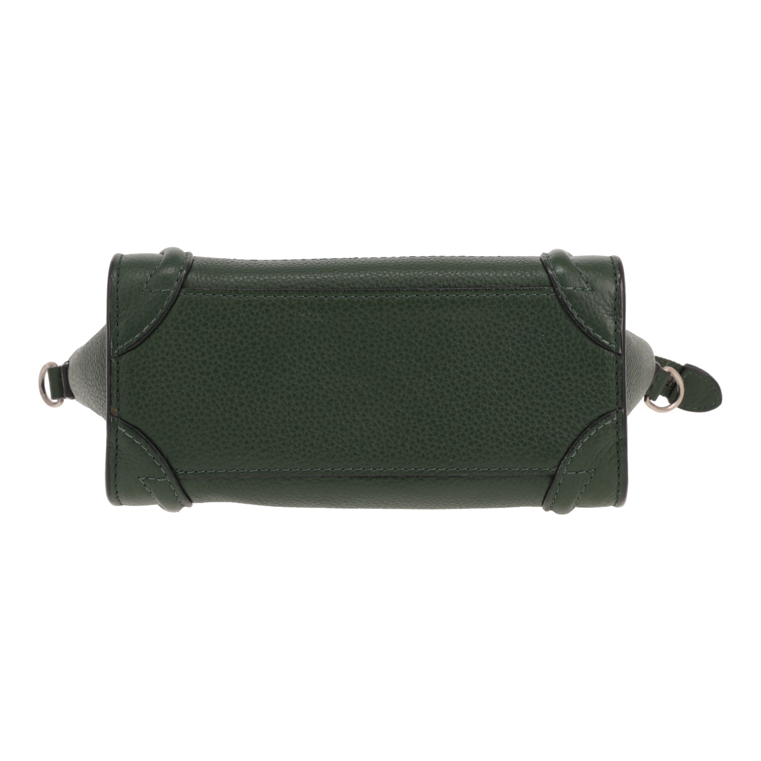 Celine Luggage Nano shoulder bag in green grained leather - Detail D1