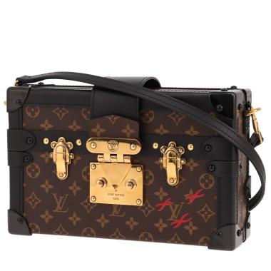 Borsa da sera Louis Vuitton “Petite Malle” in tela Monogram marrone e pelle nera