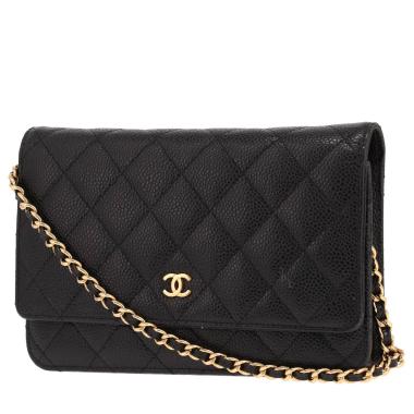 Chanel ‘Wallet on Chain’ shoulder bag in Noir quilted grained leather