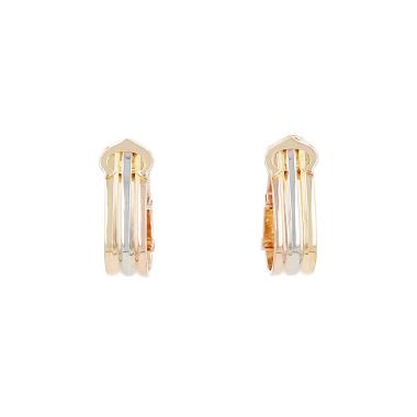 Paire de boucles d'oreilles Cartier C de Cartier en or jaune, or rose et or blanc