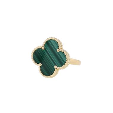 Anello Magic Alhambra di Van Cleef & Arpels in oro giallo e Malachite