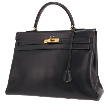 Hermès Kelly 35 cm handbag in Bleu Marine box leather