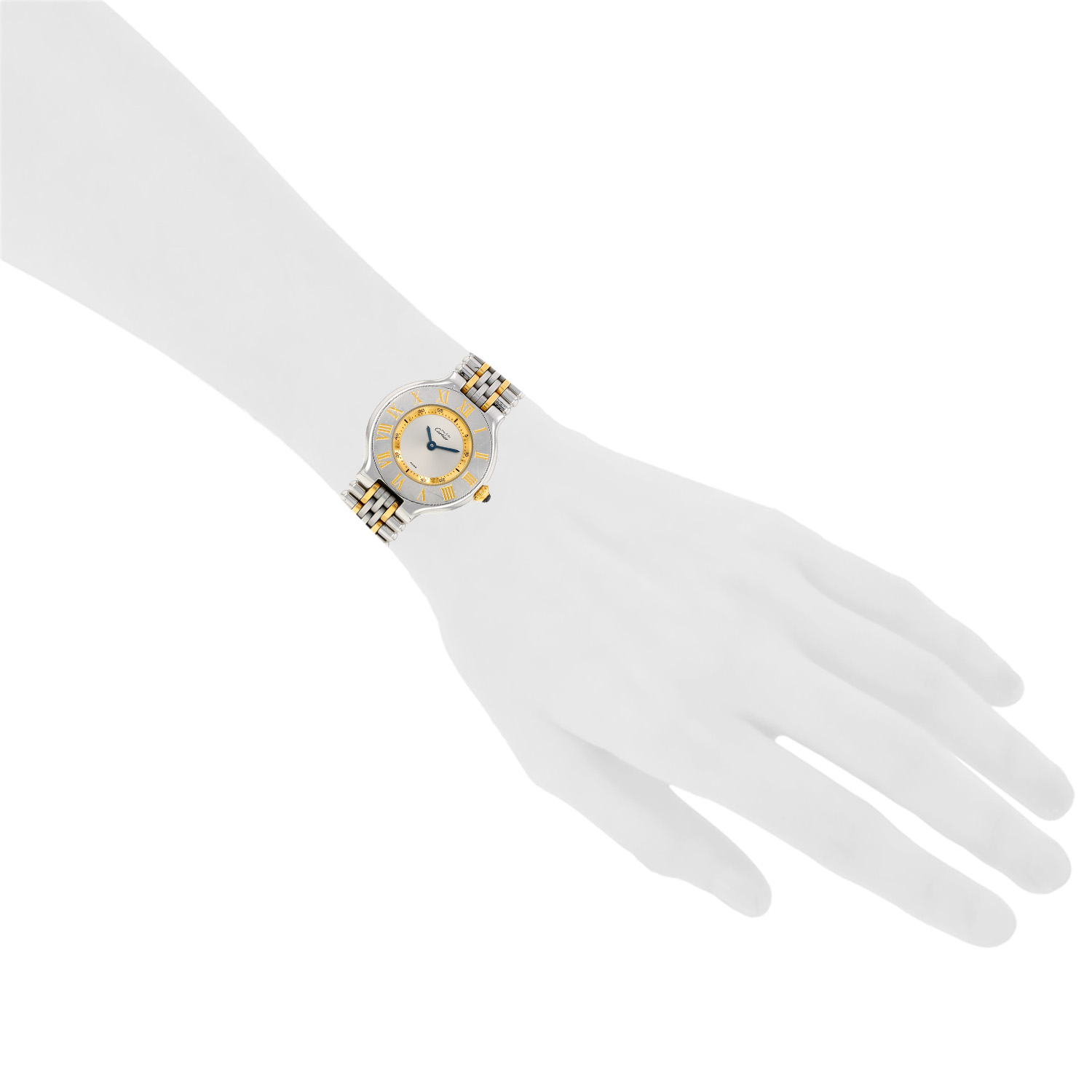 Orologio Cartier Must 21 in acciaio e placcato oro Rif.: Cartier - 1340  Intorno al 1990 - Detail D1