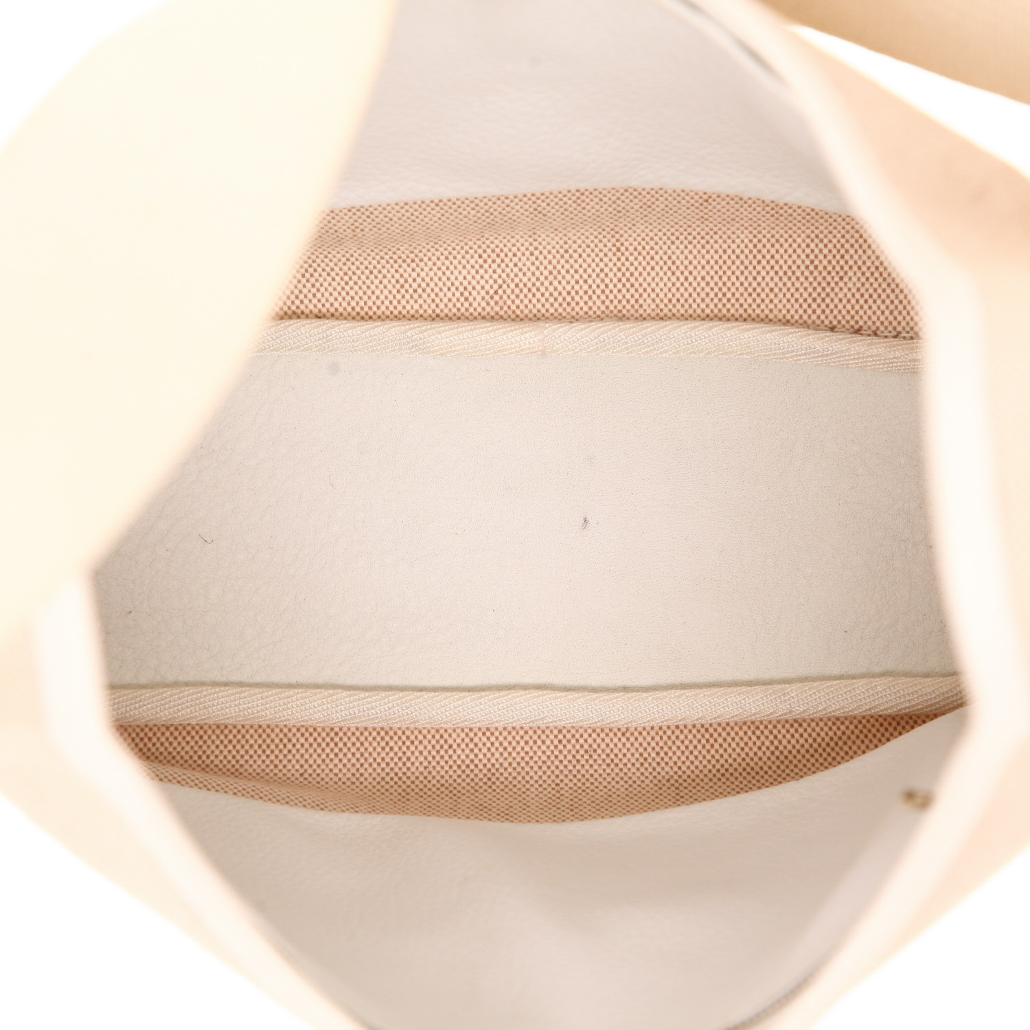 Borsa Hermès Tsako in tela beige e pelle bianca - Detail D3