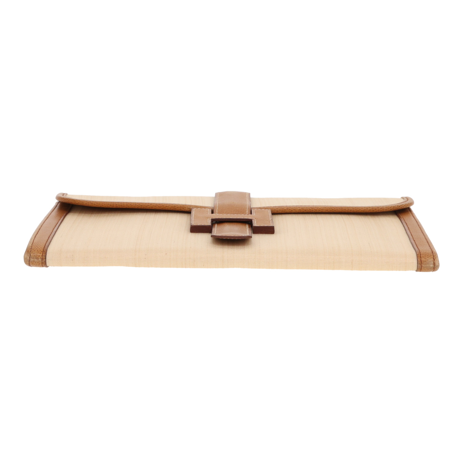 Bolso Hermès «Jige» de crin de caballo trenzada en color beige y piel marrón - Detail D1