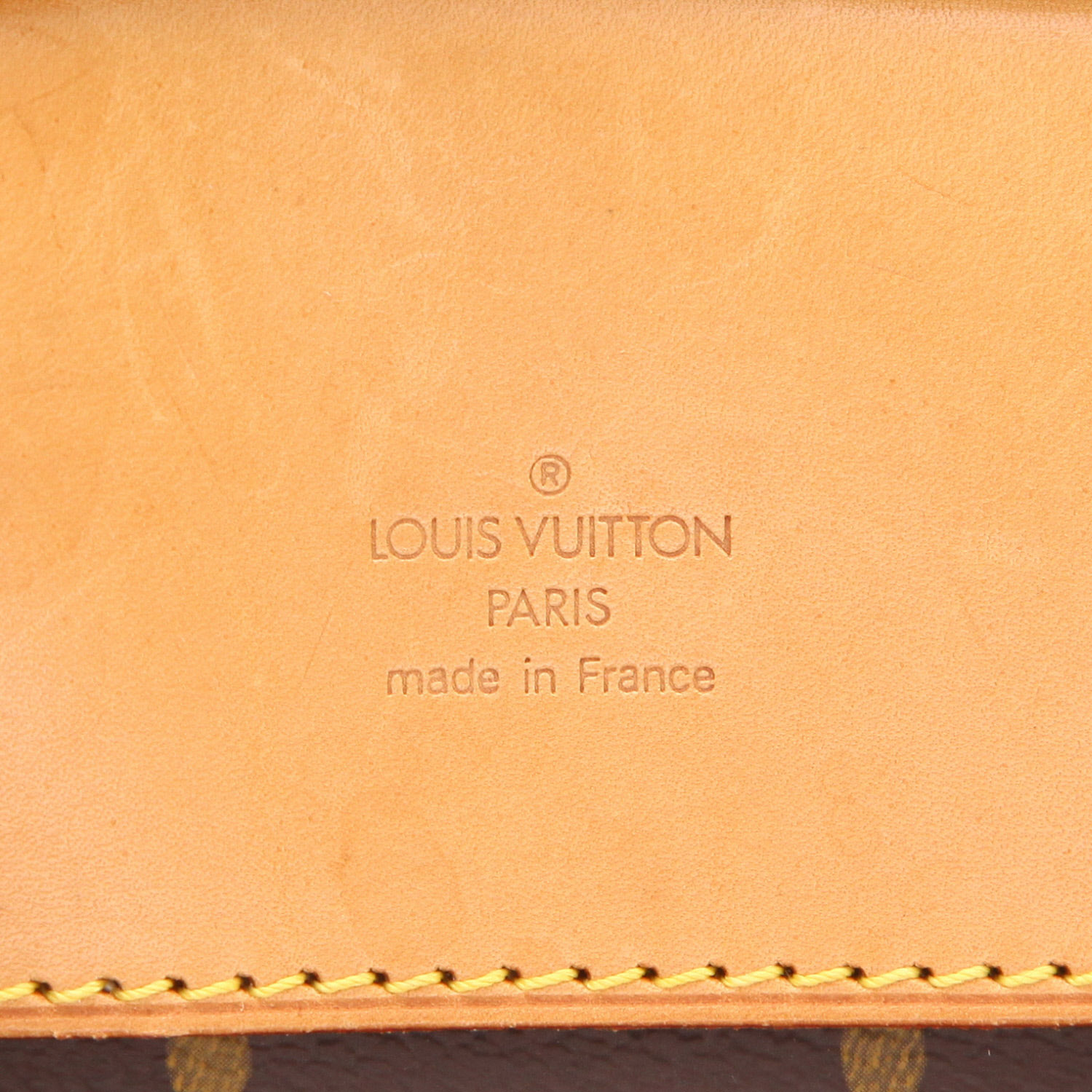 Sac de voyage Louis Vuitton  Alize en toile monogram marron et cuir naturel - Detail D2