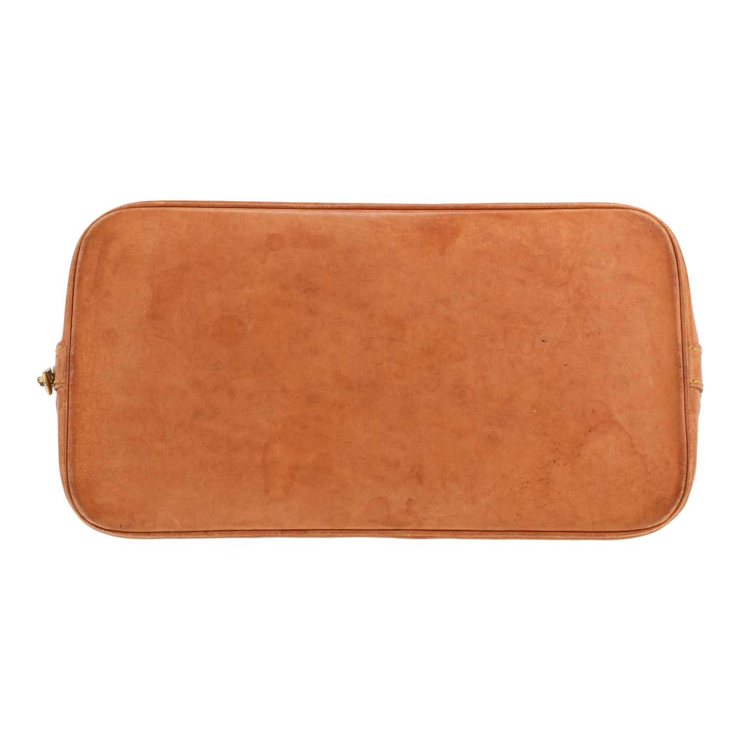 Louis Vuitton Alma medium handbag in brown Monogram canvas and natural leather - Detail D1