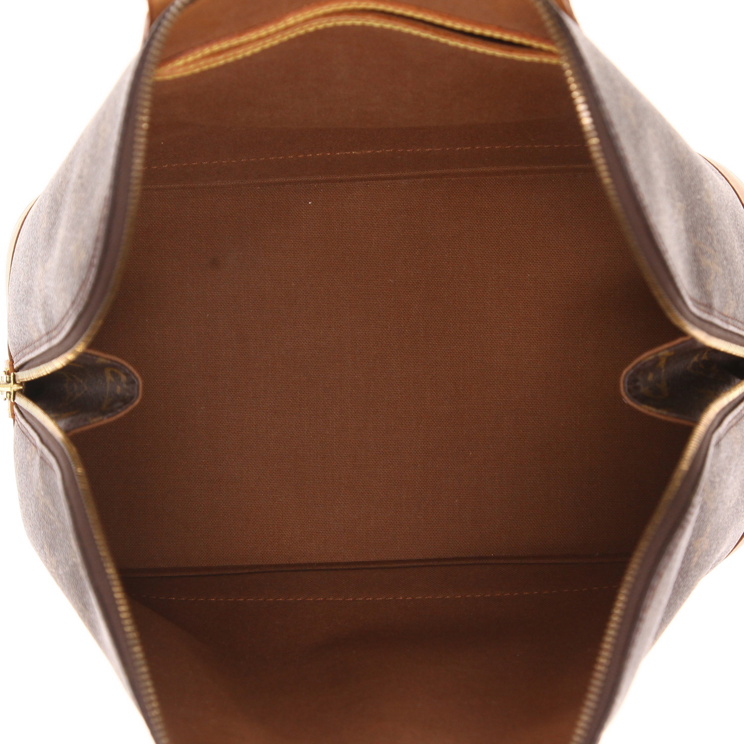 Bolso de mano Louis Vuitton Alma, modelo mediano, de lona Monogram marrón y piel natural - Detail D3