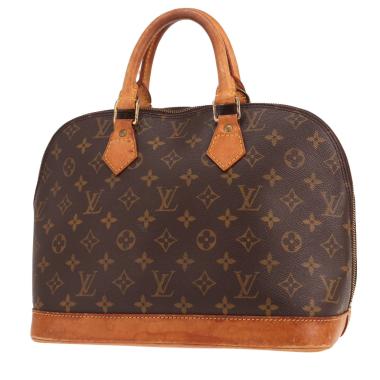Bolso de mano Louis Vuitton Alma, modelo mediano, de lona Monogram marrón y piel natural