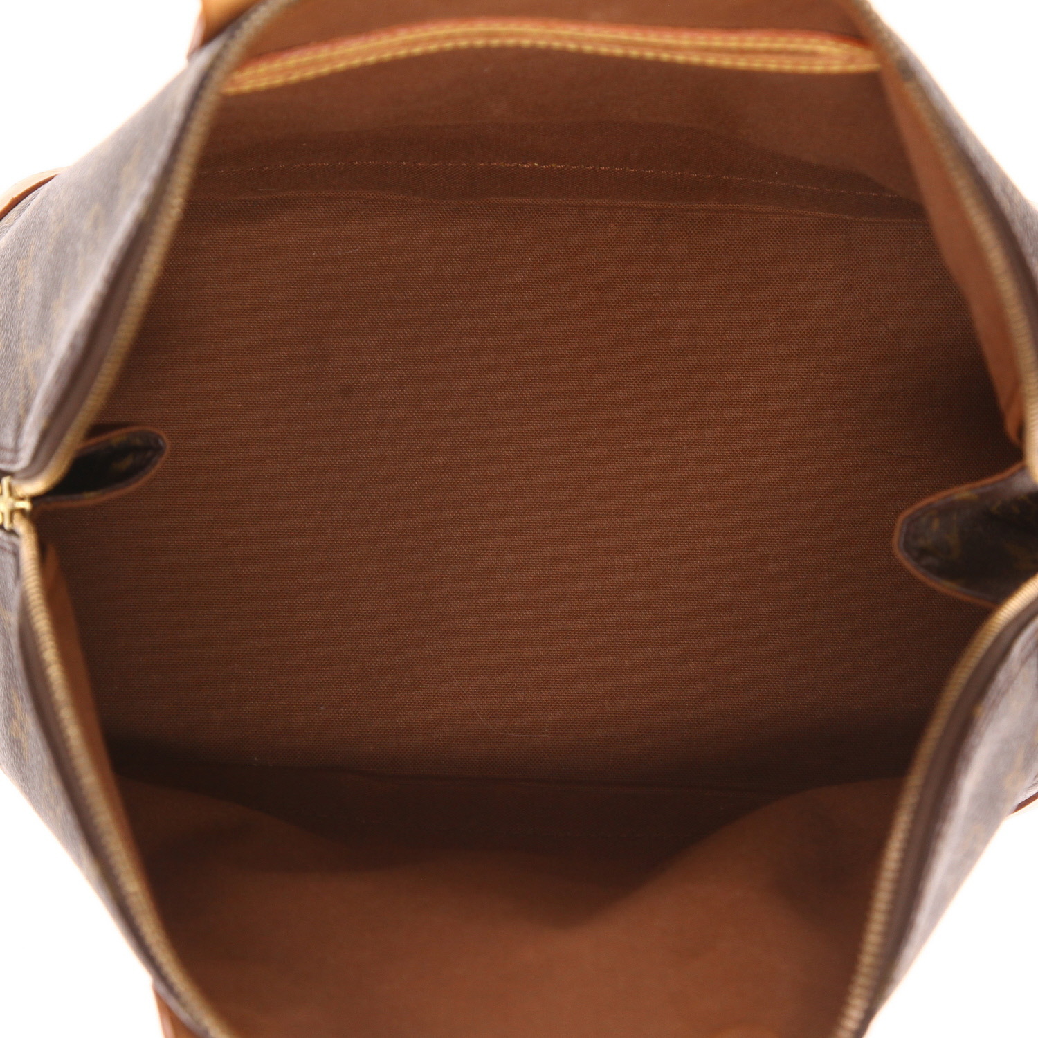 Bolso de mano Louis Vuitton Alma, modelo mediano, de lona Monogram marrón y piel natural - Detail D3