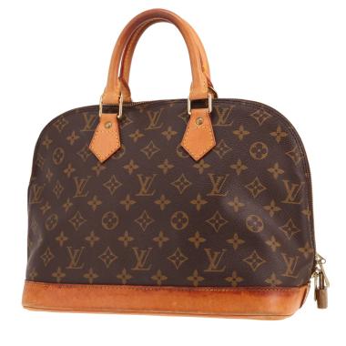 Bolso de mano Louis Vuitton Alma, modelo mediano, de lona Monogram marrón y piel natural