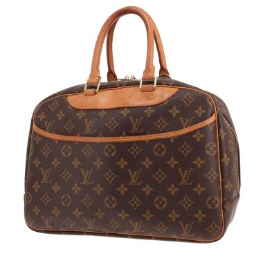 Louis Vuitton Deauville handbag in brown Monogram canvas and natural leather