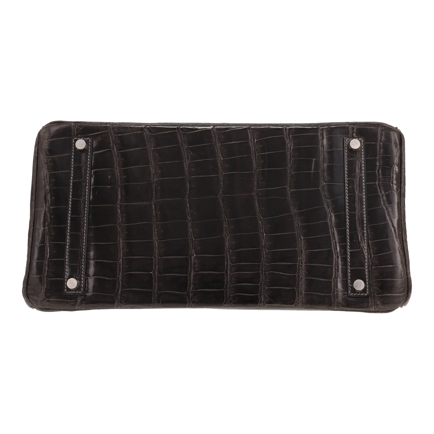 Sac à main Hermès  Birkin 35 cm en crocodile porosus gris Graphite - Detail D1