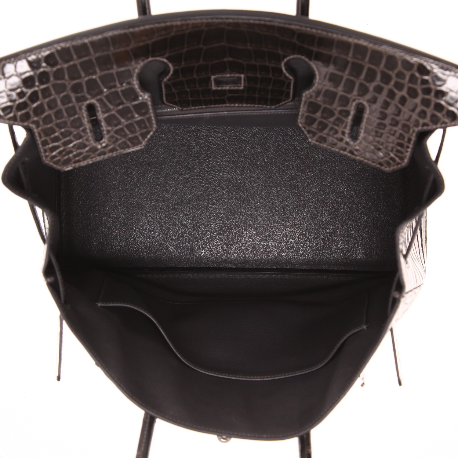 Sac à main Hermès  Birkin 35 cm en crocodile porosus gris Graphite - Detail D3