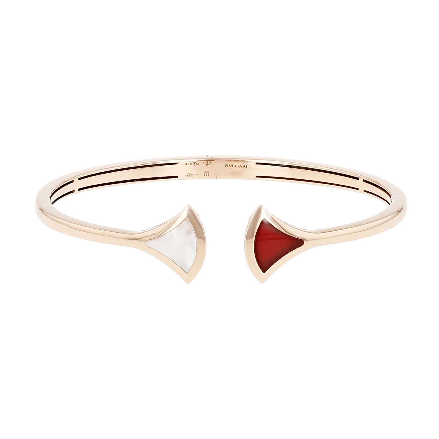 Bracelet jonc ouvert Bulgari Diva's Dream en or rose, cornaline et