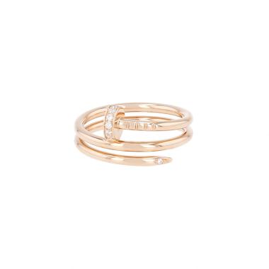 Anello Cartier "Juste un clou" in oro rosa e diamanti