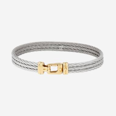 Fred Force 10 bracelet in yellow gold and steel