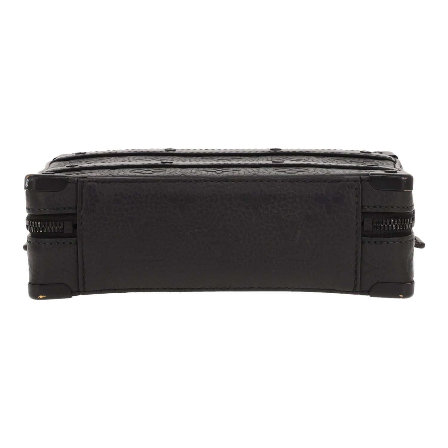 Bolso bandolera Louis Vuitton «Soft Trunk» de piel con el monograma estampado en Noir - Detail D1
