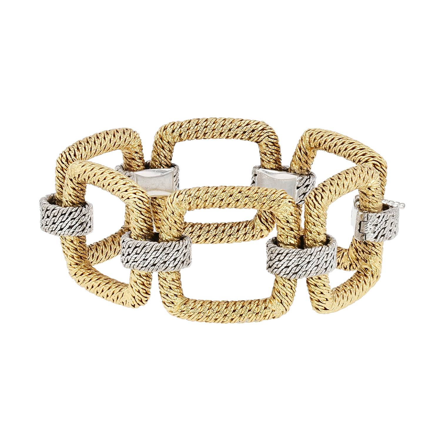 Bracelet maille Paillette Georges Lenfant années 1970 en or jaune et