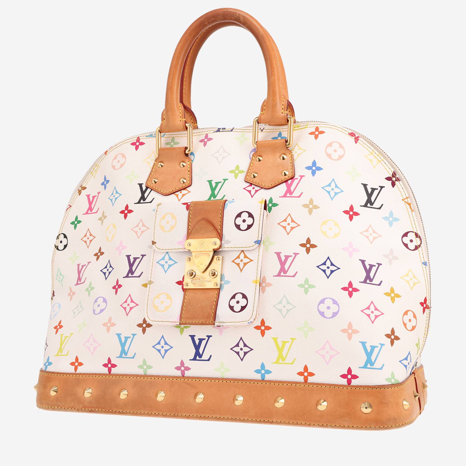Borsa Louis Vuitton Alma in tela Monogram multicolore e pelle naturale