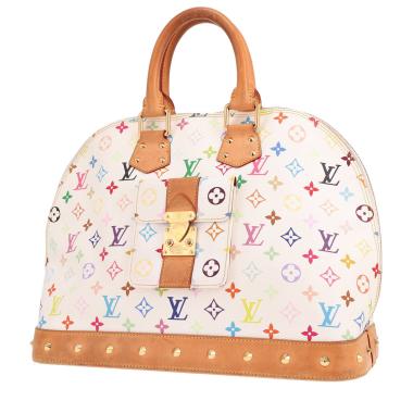 Louis Vuitton Alma handbag in multicoloured Monogram canvas and natural leather