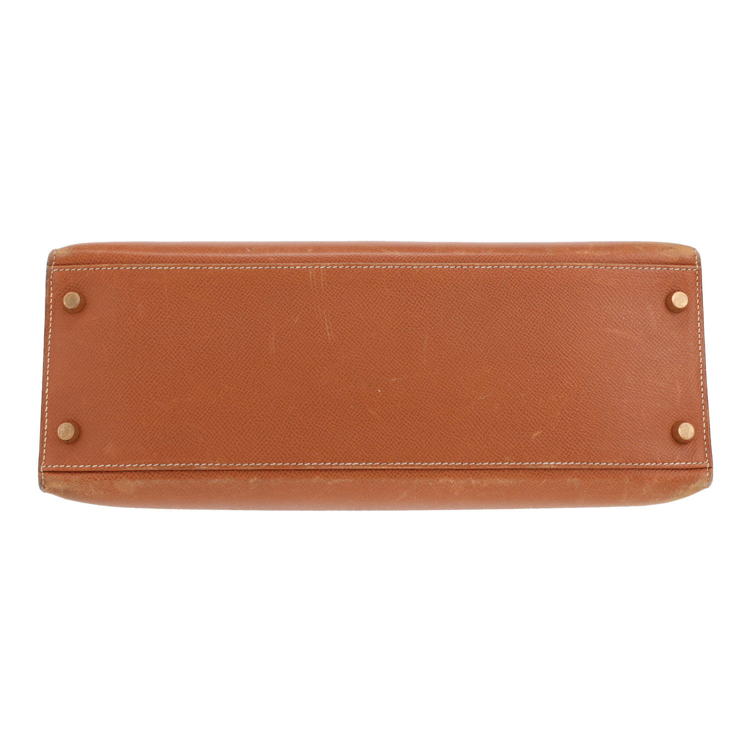 Bolso Hermès Kelly de 32 cm en piel Courchevel Gold - Detail D1