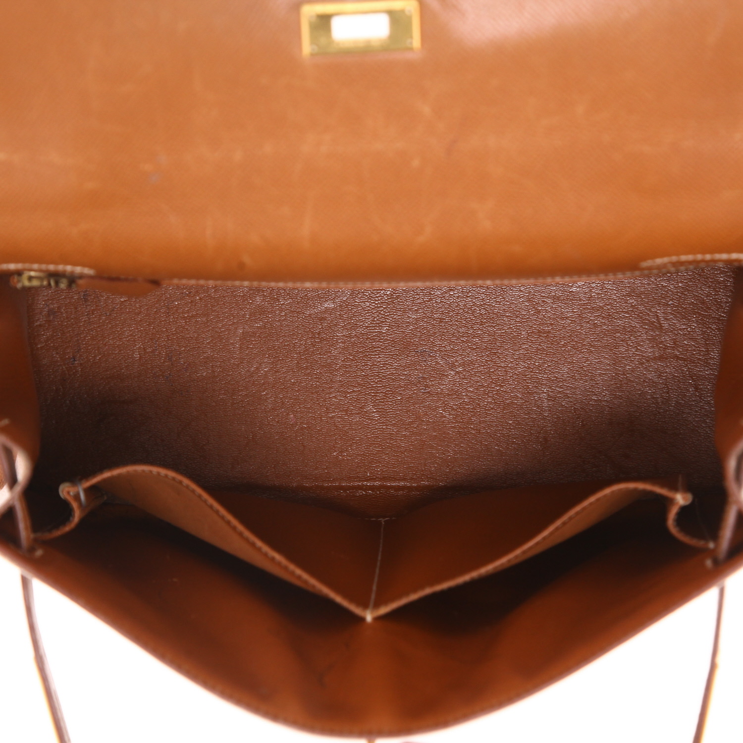 Sac à main Hermès  Kelly 32 cm en cuir Courchevel gold - Detail D3