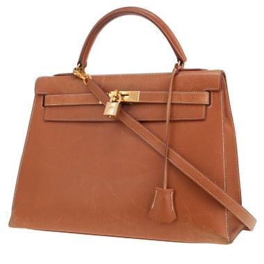 Borsa Hermès Kelly da 32 cm in pelle Courchevel Gold