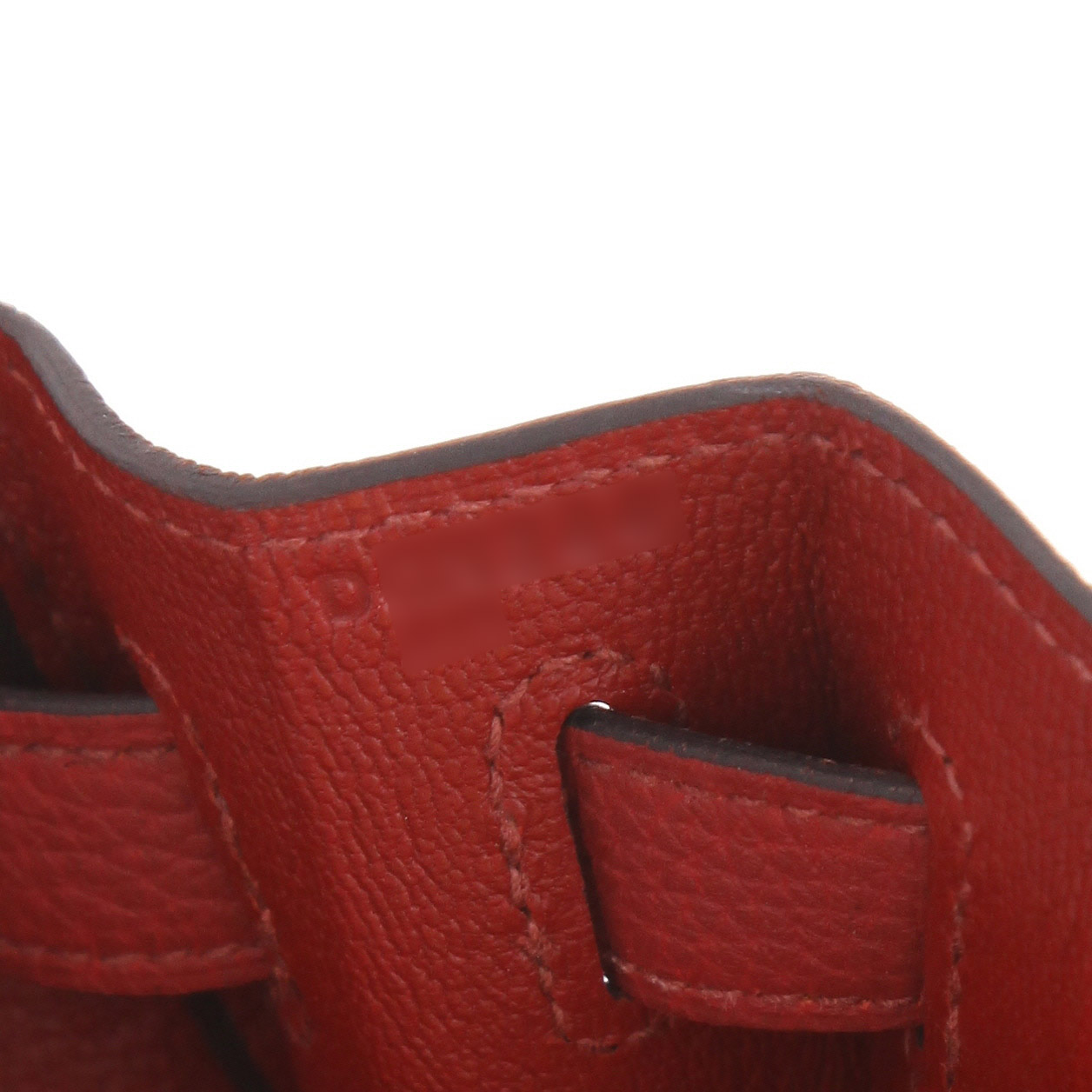 Hermès Kelly 28 cm handbag in Rubis Togo leather - Detail D4