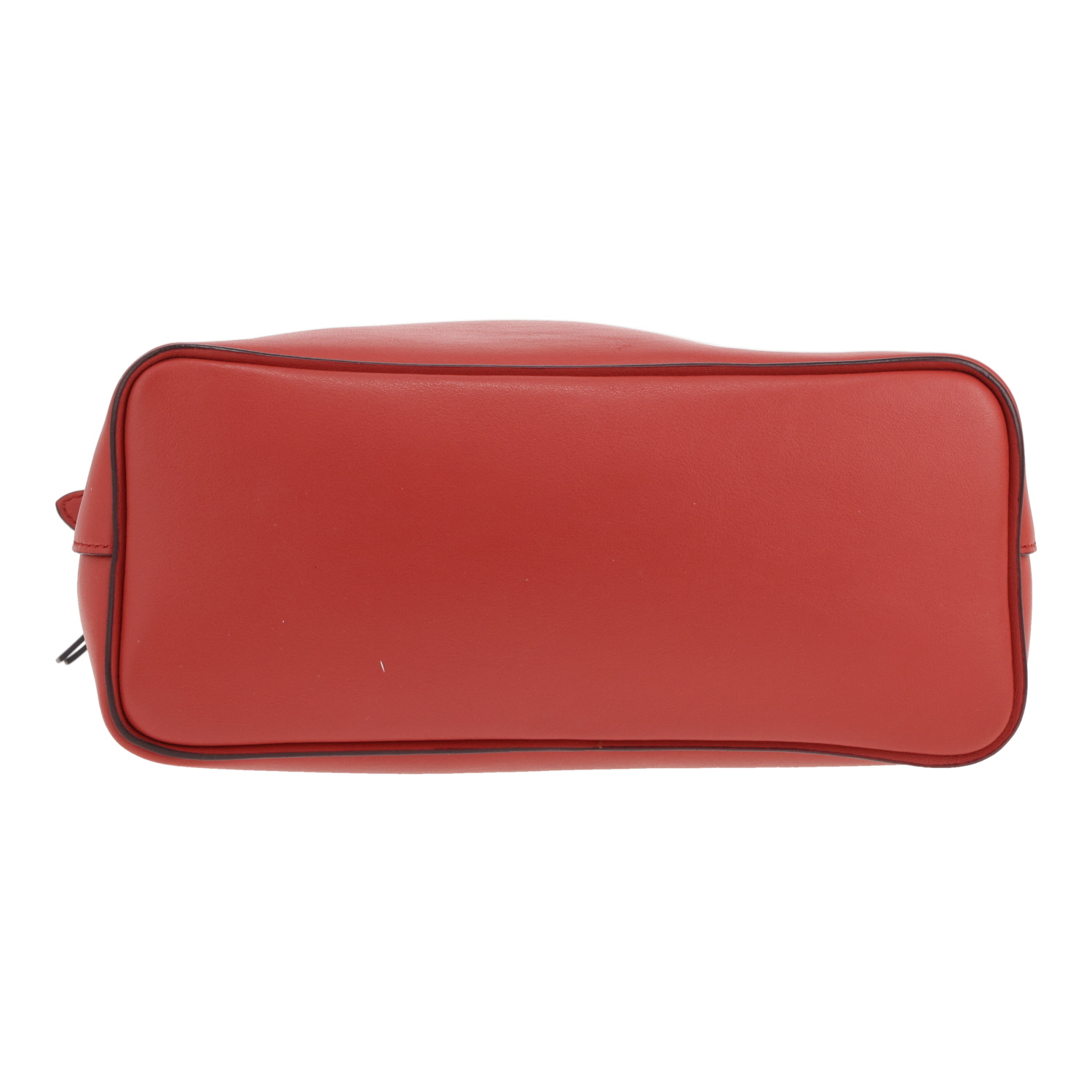 Borsa a tracolla Celine Soft Cube in pelle rossa e Bleu Marine - Detail D1