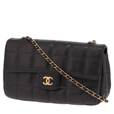 Chanel Choco Bar shoulder bag in black quilted leather