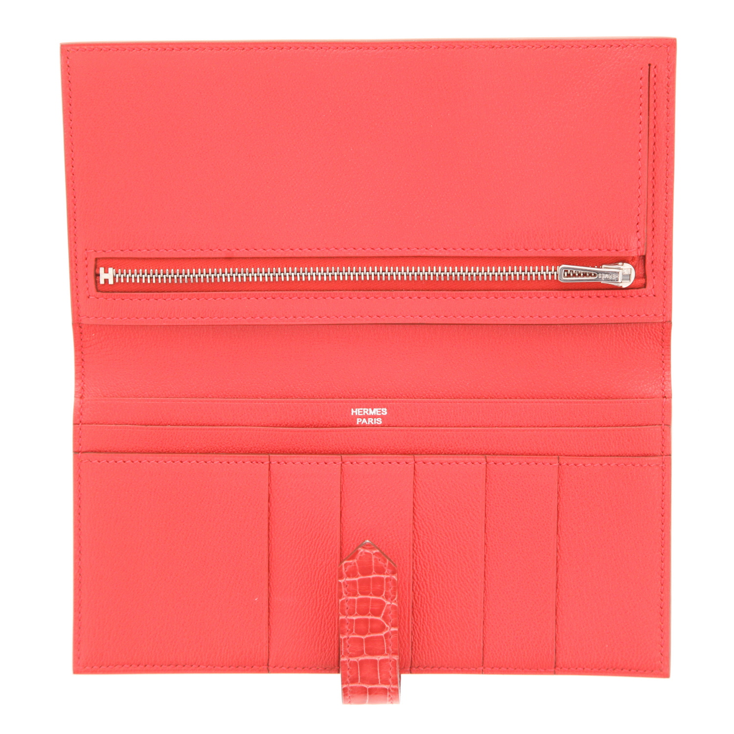 Portefeuille Hermès  Bearn en alligator rose - Detail D3