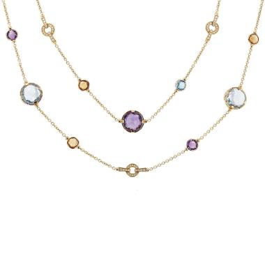 Sautoir Bulgari Parentesi Cocktail en or rose, pierres fines et diamants