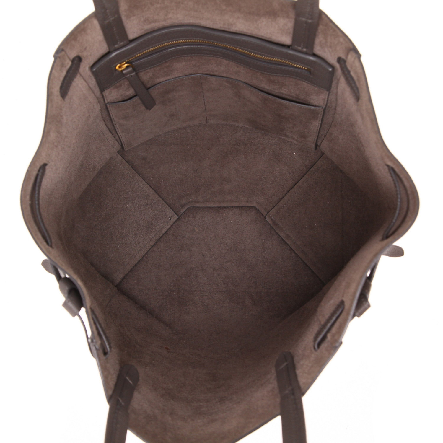 Borsa shopping Celine  Phantom in pelle martellata grigia - Detail D3