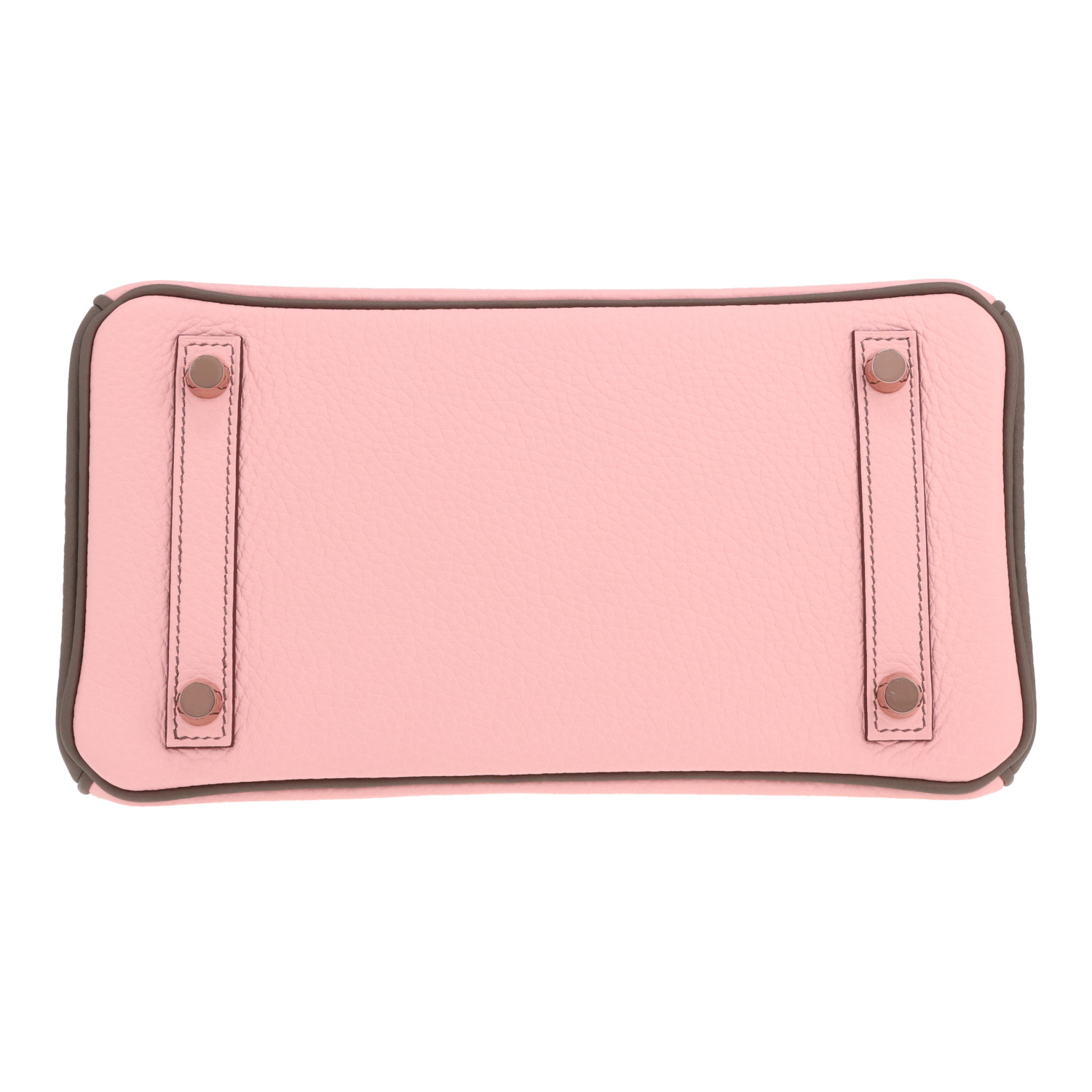 Bolso Hermès Birkin de 25 cm en piel Togo Rose Sakura y gris Étain - Detail D1